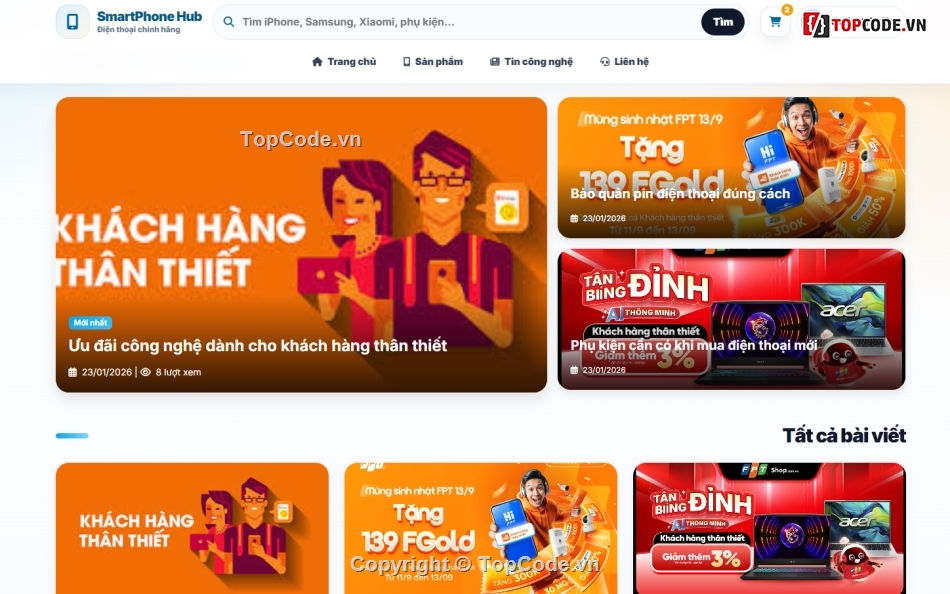 Web điện thoại,bán hang,code hay